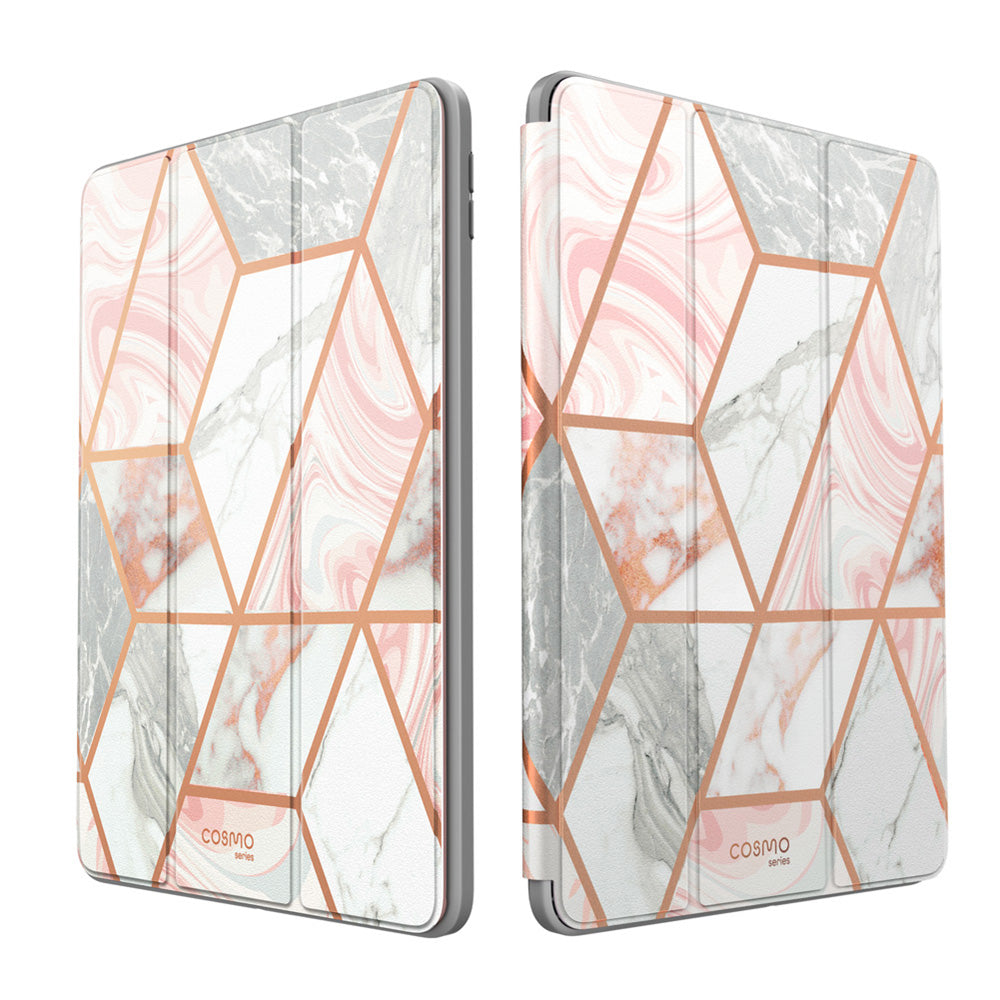 【i-Blason】2024 iPad Air 11 吋 Cosmo 三折支架保護殼,iPad Air保護殼推薦,內建筆槽,多角度支架。大理石色。