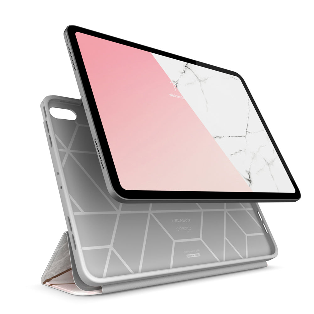 【i-Blason】2024 iPad Air 13 吋 Cosmo 三折支架保護殼,iPad Air保護殼推薦,內建筆槽,多角度支架。大理石色。