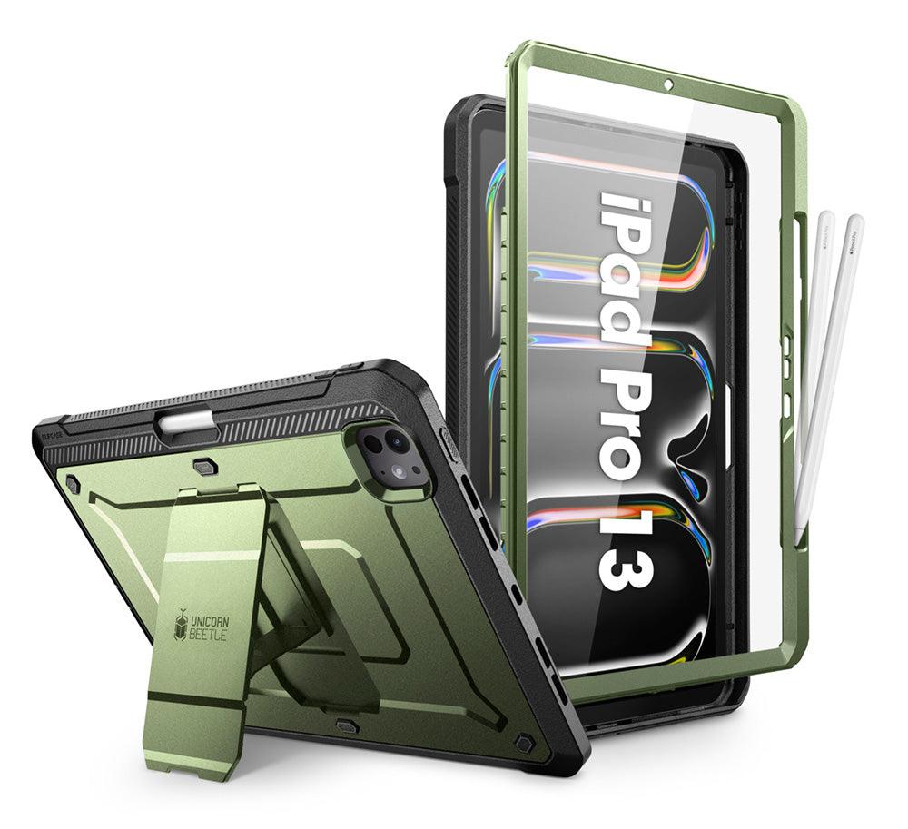 SUPCASE 2024 iPad Pro 13吋 UB Pro 防摔殼 筆槽防摔保護殼,軍規級防護,內建Apple Pencil Pro收納槽,多角度支架 綠色