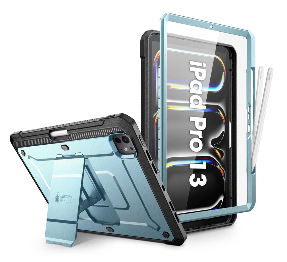 SUPCASE 2024 iPad Pro 13吋 UB Pro 防摔殼 筆槽防摔保護殼,軍規級防護,內建Apple Pencil Pro收納槽,多角度支架 冰川藍色