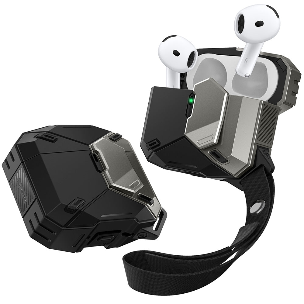 【i-Blason】AirPods 4 Matrix MagSafe 軍規防摔殼,軍規防摔,磁吸充電,AirPods 4保護殼推薦。黑色。