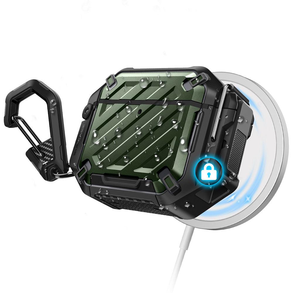 SUPCASE AirPods 4 UB Pro 軍規防摔殼,防水防塵,附登山扣 綠色