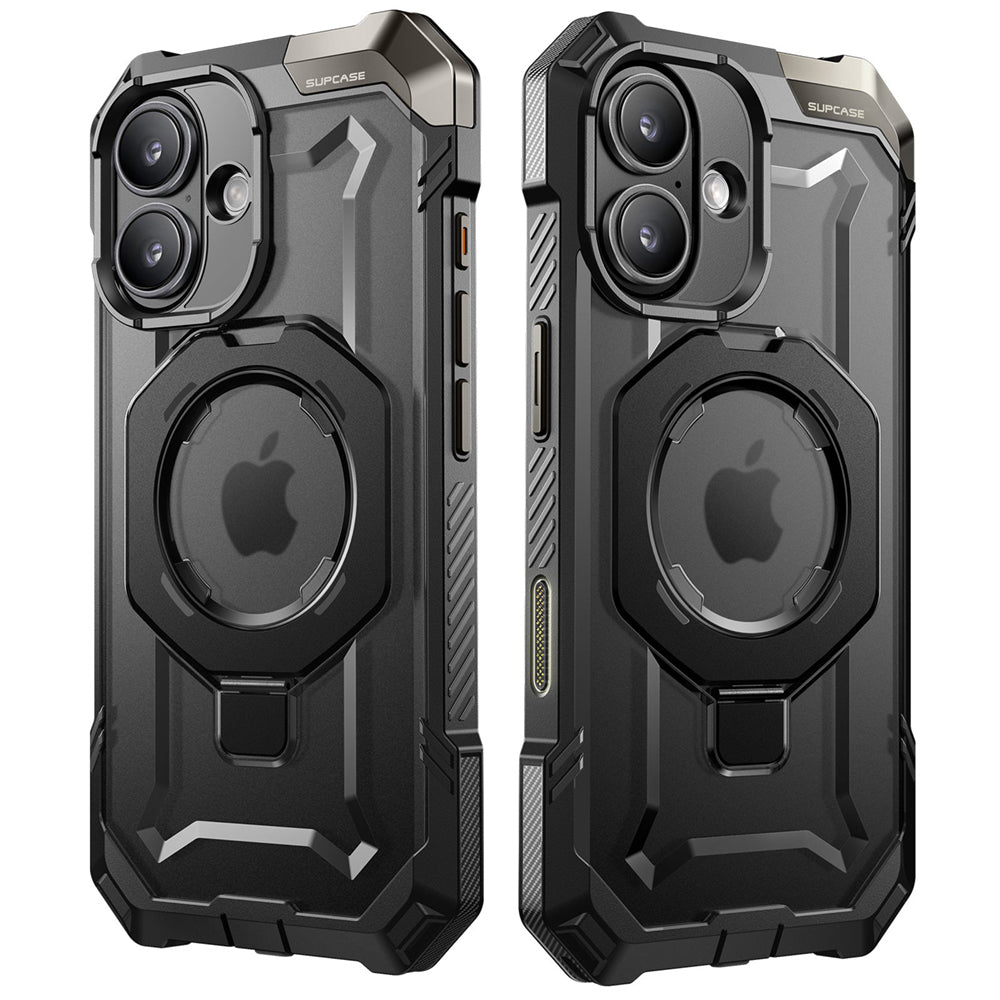 SUPCASE UB Grip iPhone 16 Plus 軍規防摔殼,附帶磁吸支架和相機按鍵-黑色