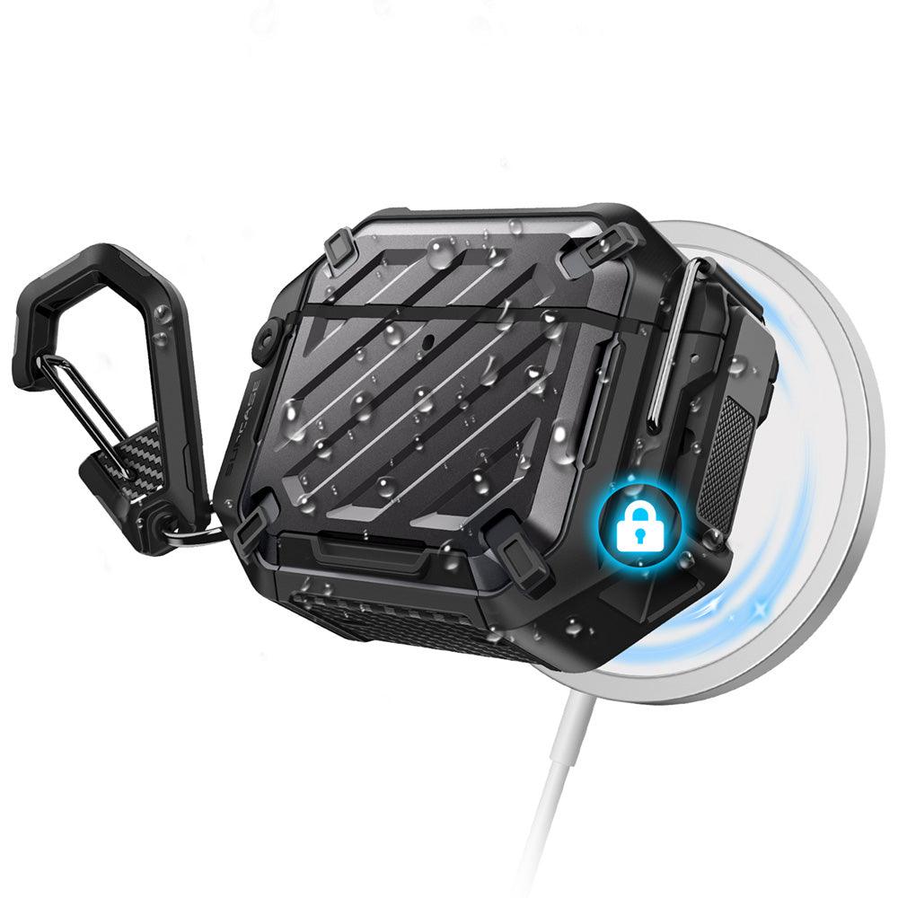 SUPCASE AirPods 4 UB Pro 軍規防摔殼,防水防塵,附登山扣 黑色