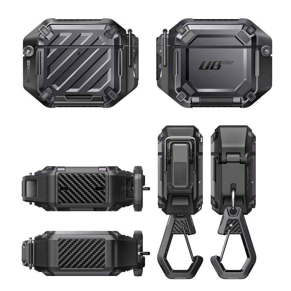 SUPCASE AirPods 4 UB Pro 軍規防摔殼,防水防塵,附登山扣 黑色