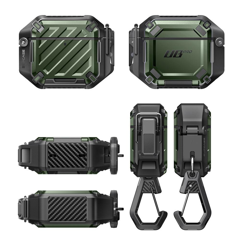 SUPCASE AirPods 4 UB Pro 軍規防摔殼,防水防塵,附登山扣 綠色