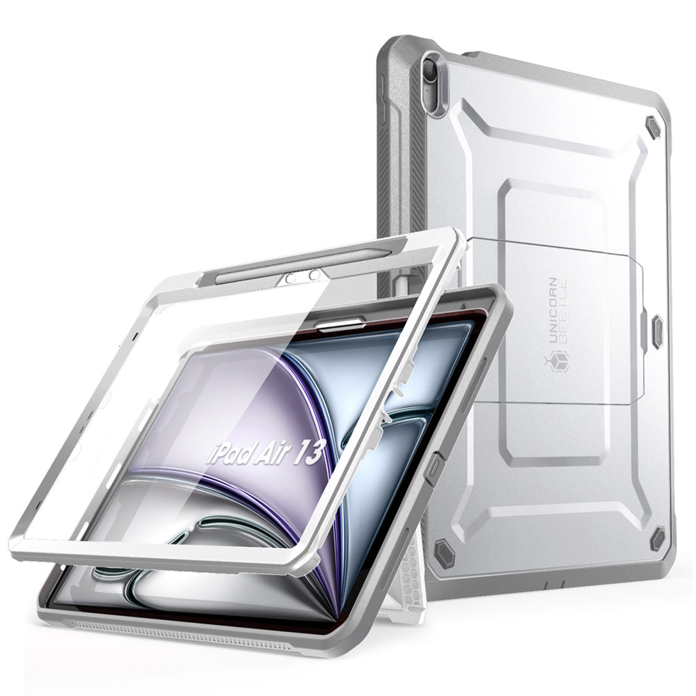 【SUPCASE】2024 iPad Air 11吋 13吋 M2 UB Pro 筆槽防摔保護殼,軍規級防護,內建支架與 Apple Pencil Pro 筆槽,輕量化設計。白色。
