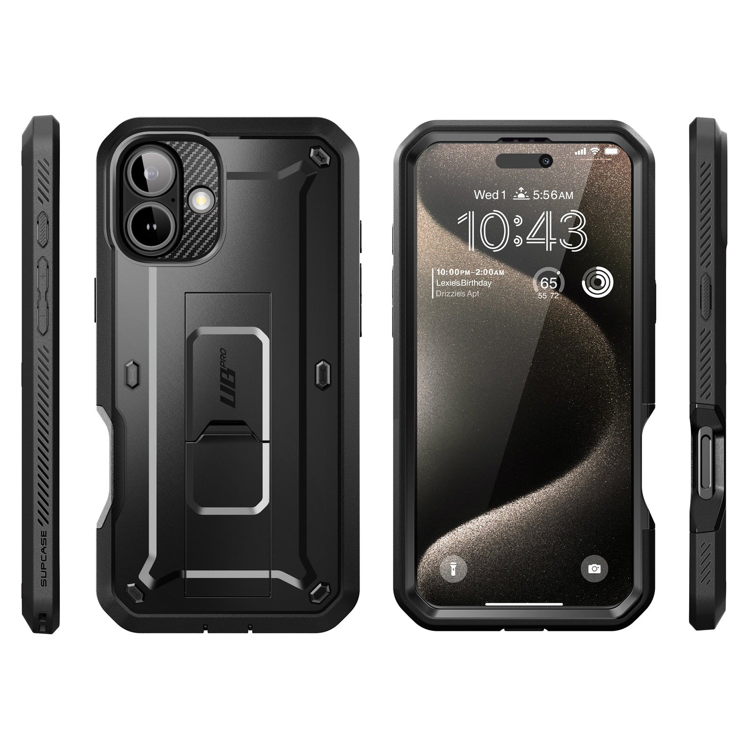 【SUPCASE】UB Pro iPhone 16全防護支架軍規防摔殼6.1吋 黑