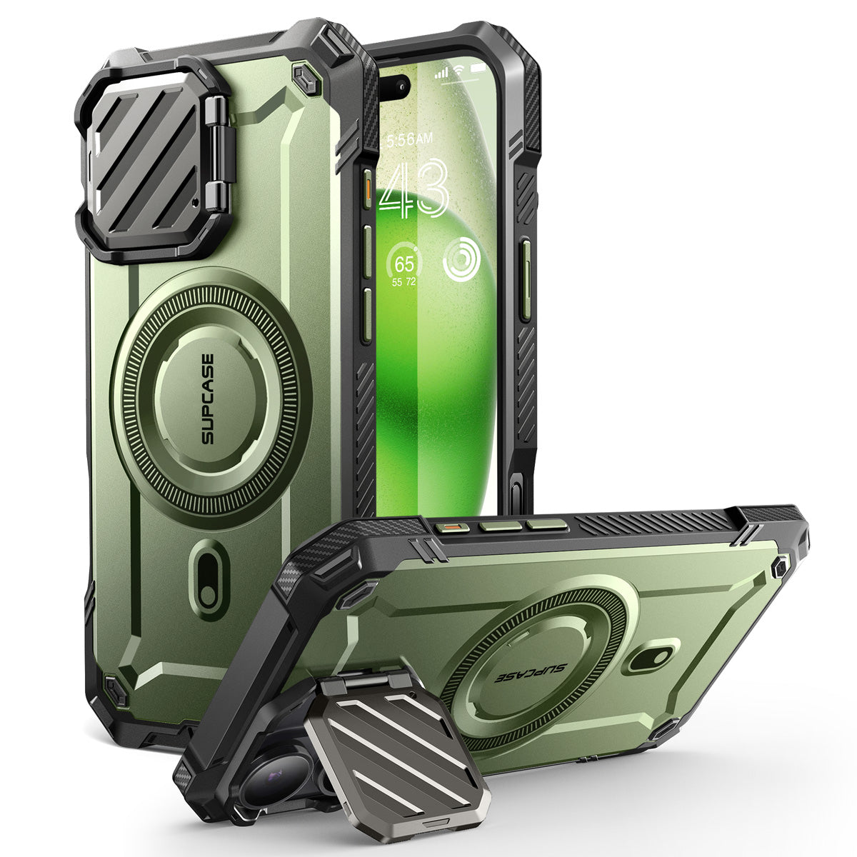 SUPCASE UB Mag XT探索者 iPhone 16 系列 軍規防摔殼,附鏡頭蓋支架,型號 CS2 抹茶綠