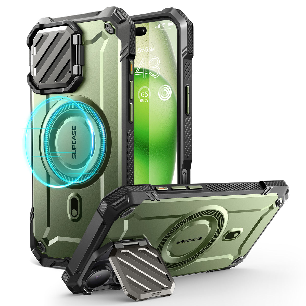 SUPCASE UB Mag XT探索者 iPhone 16 系列 軍規防摔殼,附鏡頭蓋支架,型號 CS2 抹茶綠