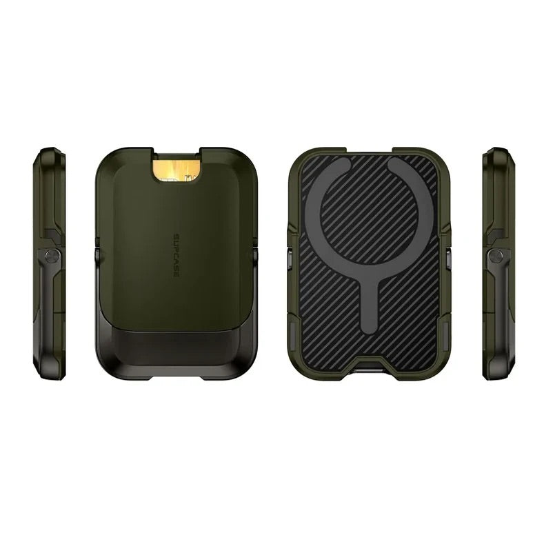 SUPCASE MagSafe 磁吸卡夾支架|碳纖維款-綠色
