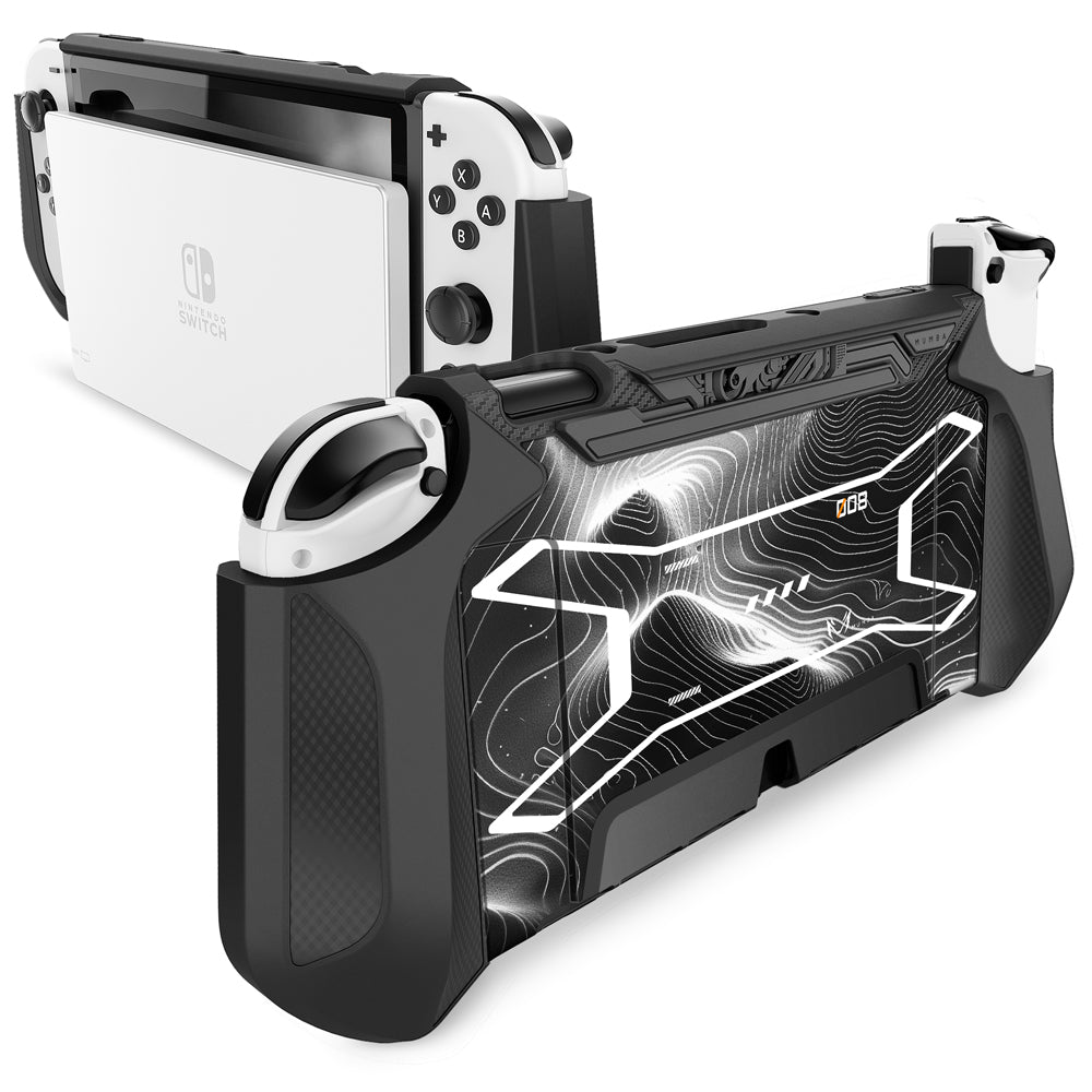 【MUMBA】Blade 系列 Nintendo Switch OLED 手把保護套,充電座兼容,全方位保護,人體工學設計,提升遊戲體驗。波浪紋款。