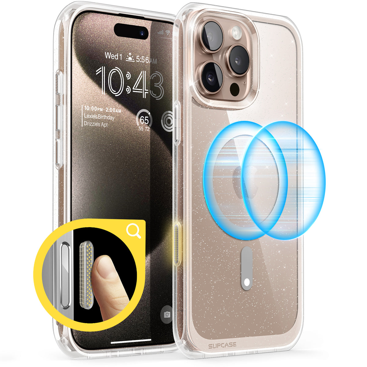 SUPCASE UB Mag 透色磁吸防摔殼 iPhone 16 Pro|相機按鍵-閃粉 圖3
