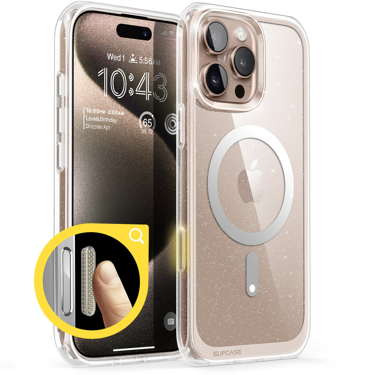 SUPCASE UB Mag 透色磁吸防摔殼 iPhone 16 Pro|相機按鍵-閃粉