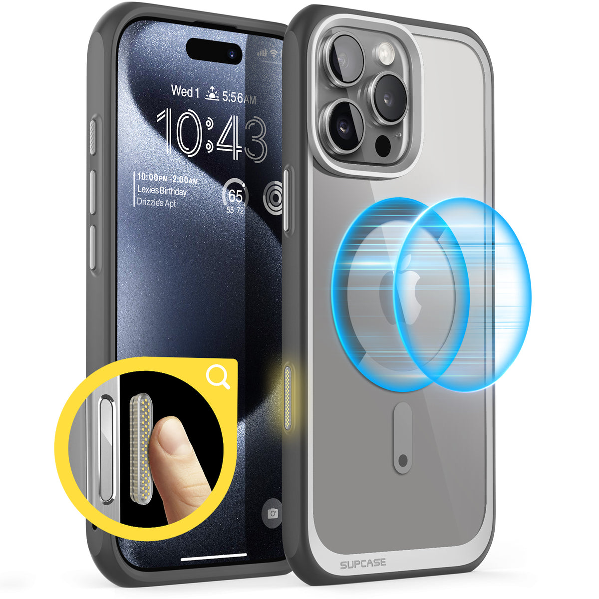 SUPCASE UB Mag 透色磁吸防摔殼 iPhone 16 Pro|相機按鍵-灰色 圖3