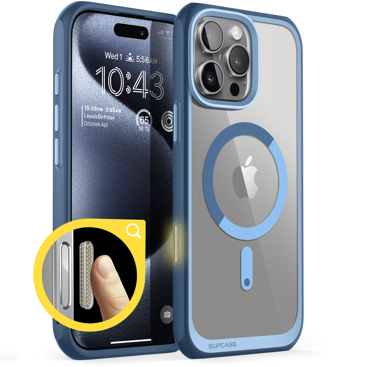 SUPCASE UB Mag 透色磁吸防摔殼 iPhone 16 Pro Max|相機按鍵-天藍