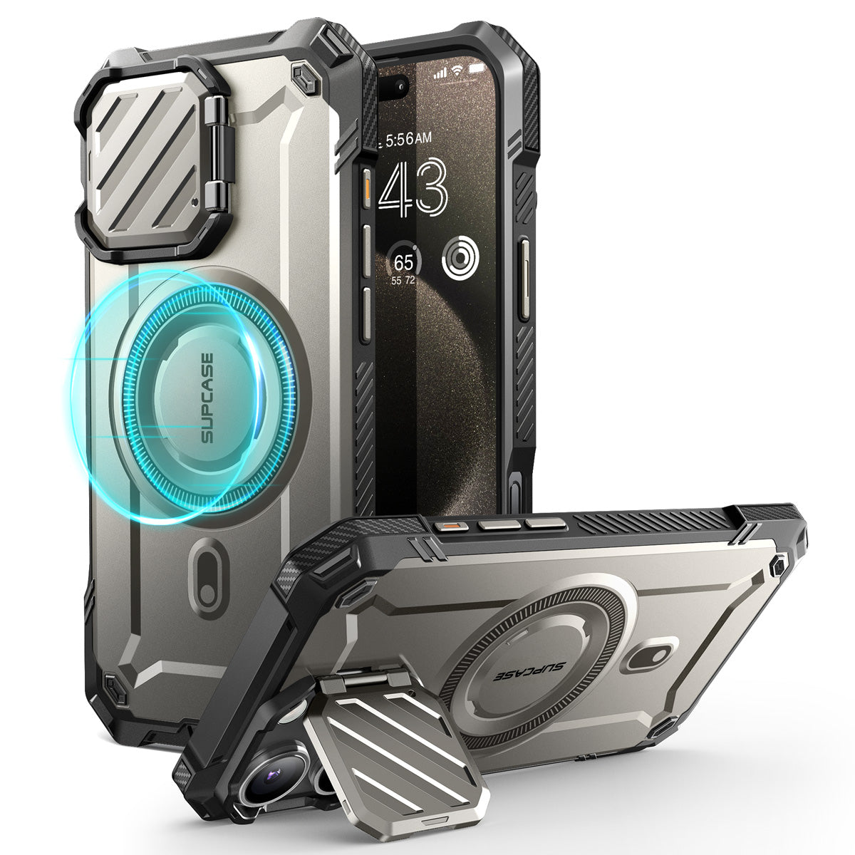 SUPCASE UB Mag XT 鏡頭蓋支架軍規防摔殼 iPhone 16 Pro-鈦空灰 圖2