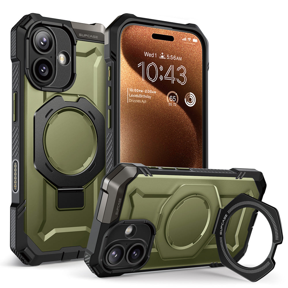 SUPCASE UB Grip 頂級磁吸支架軍規防摔殼 iPhone 17|相機按鍵-綠色
