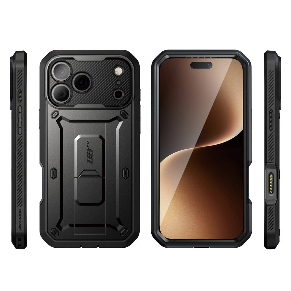 SUPCASE UB Pro 全面防護支架軍規防摔殼 iPhone 17 Pro-黑色 圖3