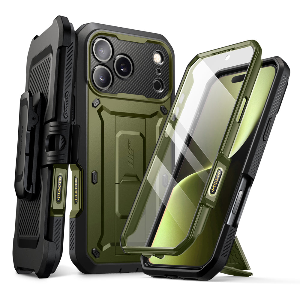 SUPCASE UB Pro 全面防護支架軍規防摔殼 iPhone 17 Pro-綠色