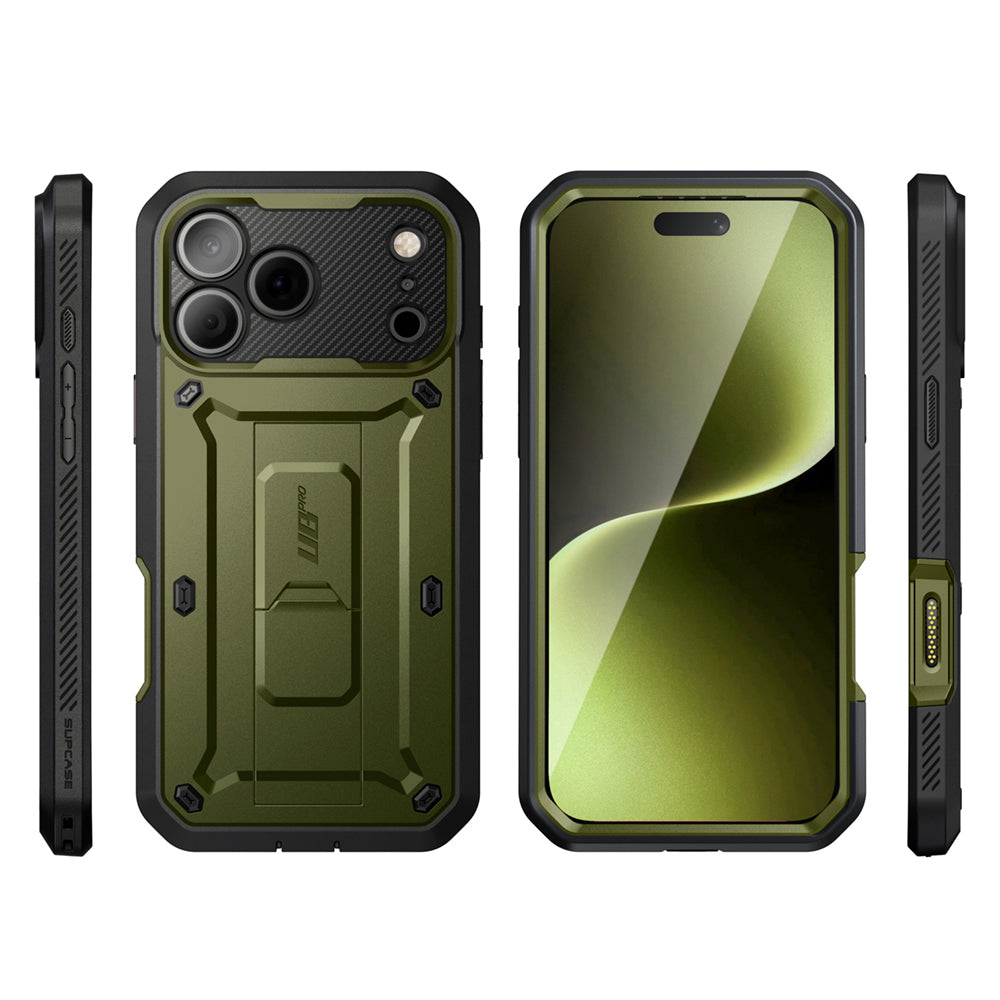 SUPCASE UB Pro 全面防護支架軍規防摔殼 iPhone 17 Pro-綠色 圖3