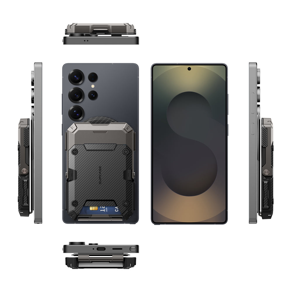 SUPCASE MagSafe 碳纖維磁吸卡夾支架-碳纖維黑 圖5