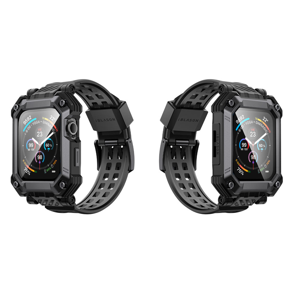 【i-Blason】Apple Watch S10 46mm Armorbox 強化玻璃防撞保護殼錶帶,軍規防撞,強化玻璃,Apple Watch S10保護殼推薦。黑色。