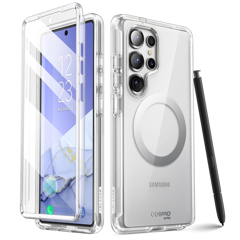 i-Blason Cosmo Samsung Galaxy S25 Ultra 5G 軍規防摔殼,透明色,帶 S Pen 開孔。