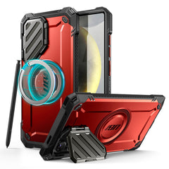 SUPCASE UB Mag XT 探索者 Samsung Galaxy S25 Ultra 5G 軍規防摔鏡頭蓋支架殼，MagSafe磁吸，鋅合金鏡頭蓋保護。紅色。