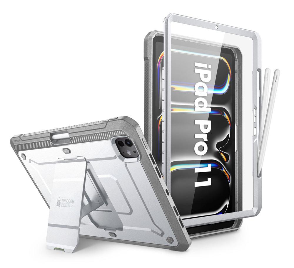 SUPCASE 2024 iPad Pro 13吋 UB Pro 防摔殼 筆槽防摔保護殼，軍規級防護，內建Apple Pencil Pro收納槽，多角度支架 白色