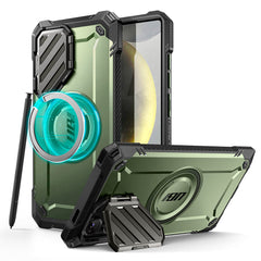 SUPCASE UB Mag XT 探索者 Samsung Galaxy S25 Ultra 5G 軍規防摔鏡頭蓋支架殼，MagSafe磁吸，鋅合金鏡頭蓋保護。綠色。