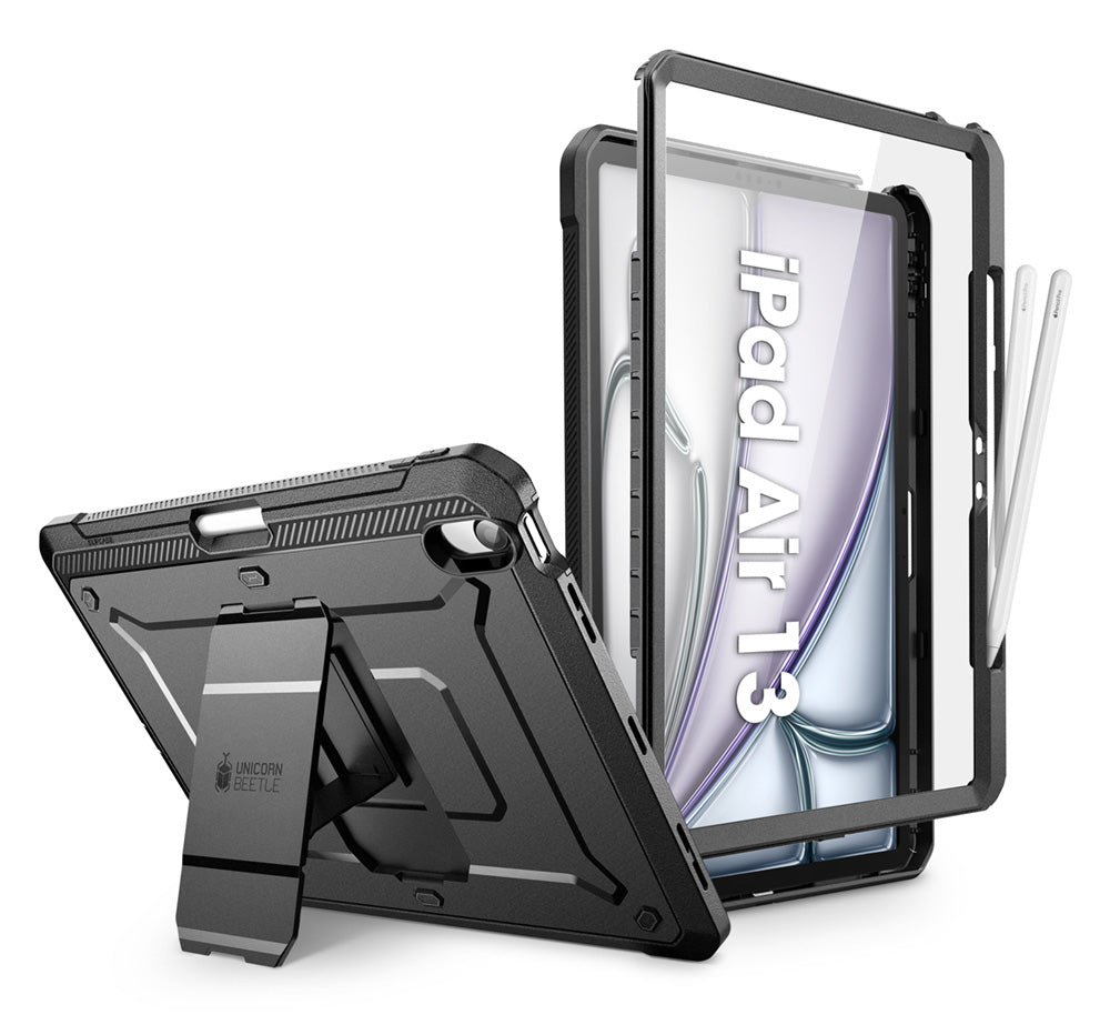【SUPCASE】2024 iPad Air 11吋 13吋 M2 UB Pro 筆槽防摔保護殼,軍規級防護,內建支架與 Apple Pencil Pro 筆槽,輕量化設計。黑色。