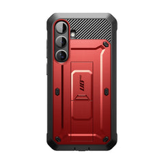 SUPCASE UB Pro守護者Samsung Galaxy S25 Plus 5G軍規防摔殼，內建螢幕保護貼，旋轉皮套，內建支架。紅色。