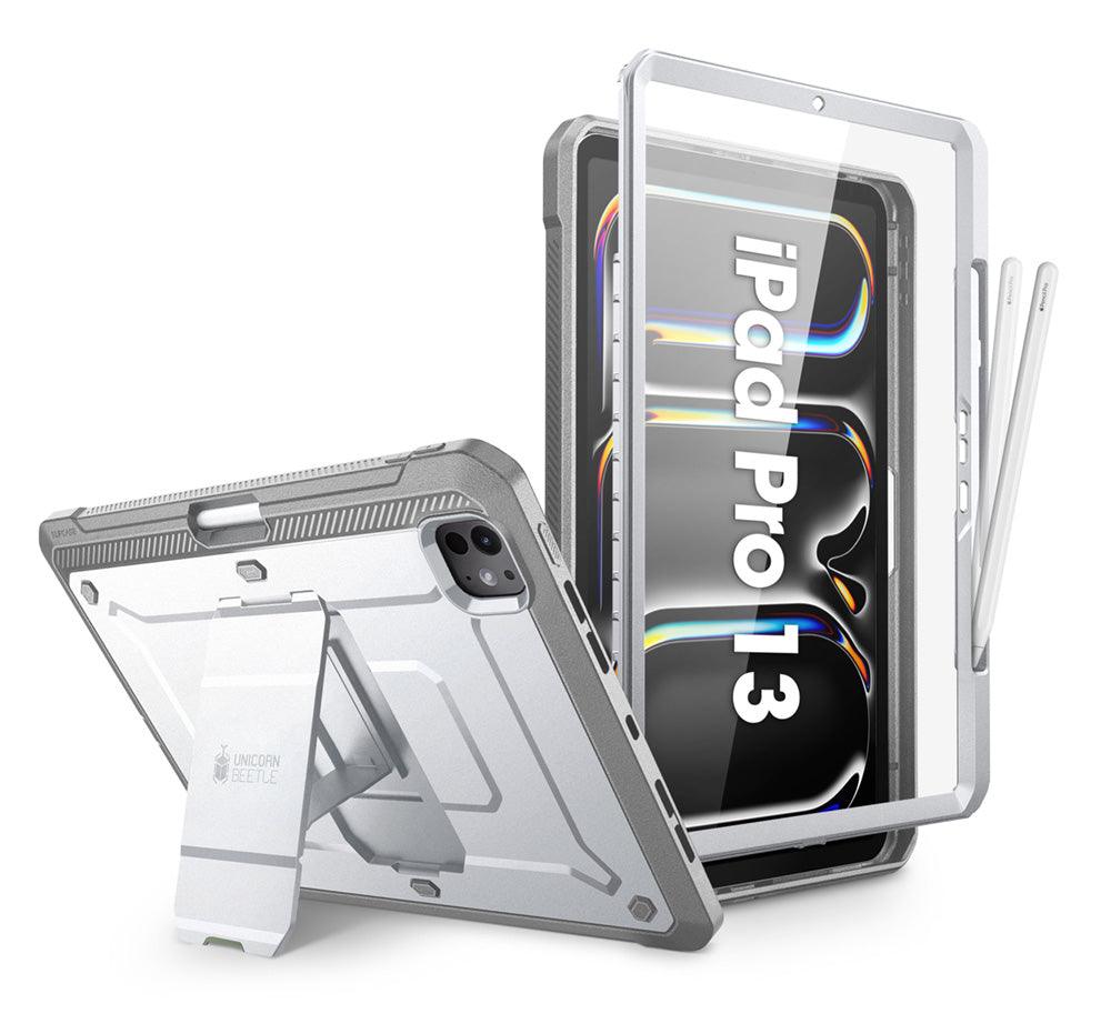 SUPCASE 2024 iPad Pro 13吋 UB Pro 防摔殼 筆槽防摔保護殼，軍規級防護，內建Apple Pencil Pro收納槽，多角度支架 白色