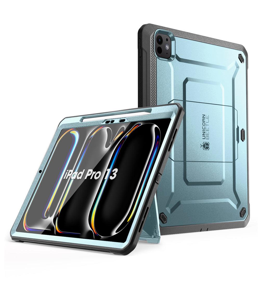 SUPCASE 2024 iPad Pro 13吋 UB Pro 防摔殼 筆槽防摔保護殼,軍規級防護,內建Apple Pencil Pro收納槽,多角度支架 冰川藍色