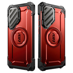 SUPCASE UB Mag XT 探索者 Samsung Galaxy S25 Ultra 5G 軍規防摔鏡頭蓋支架殼，MagSafe磁吸，鋅合金鏡頭蓋保護。紅色。