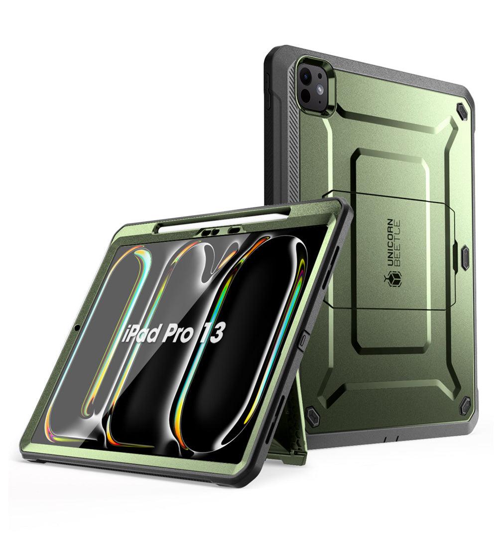 SUPCASE 2024 iPad Pro 13吋 UB Pro 防摔殼 筆槽防摔保護殼，軍規級防護，內建Apple Pencil Pro收納槽，多角度支架 綠色