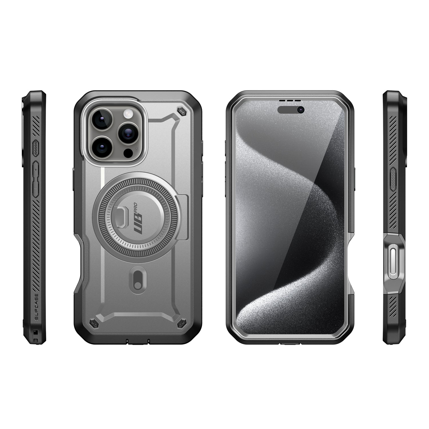 SUPCASE UB Pro Mag iPhone 16 Pro 6.3吋 全面防護磁吸支架軍規防摔殼 鈦空灰