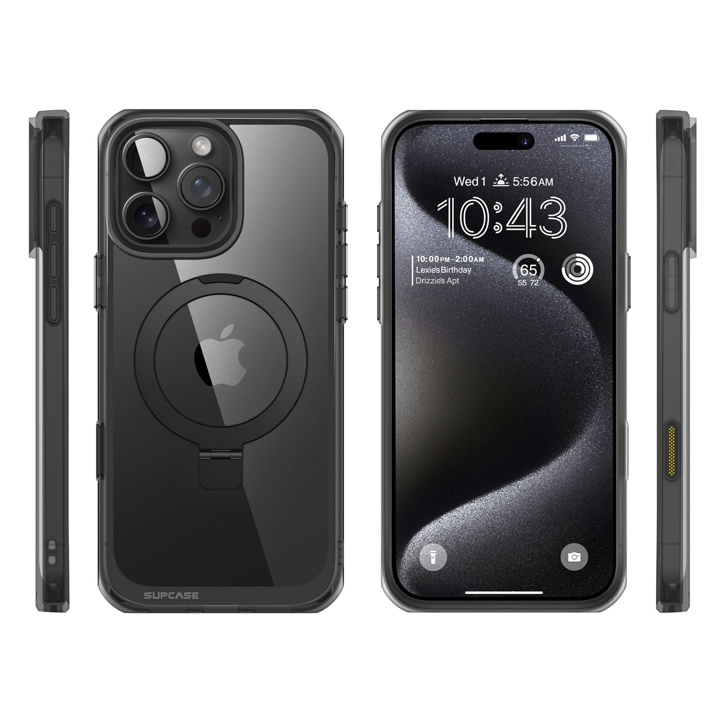 SUPCASE UB Mag Stand iPhone 16 Pro Max 系列 軍規防摔殼，附帶磁吸支架和相機按鍵 黑色