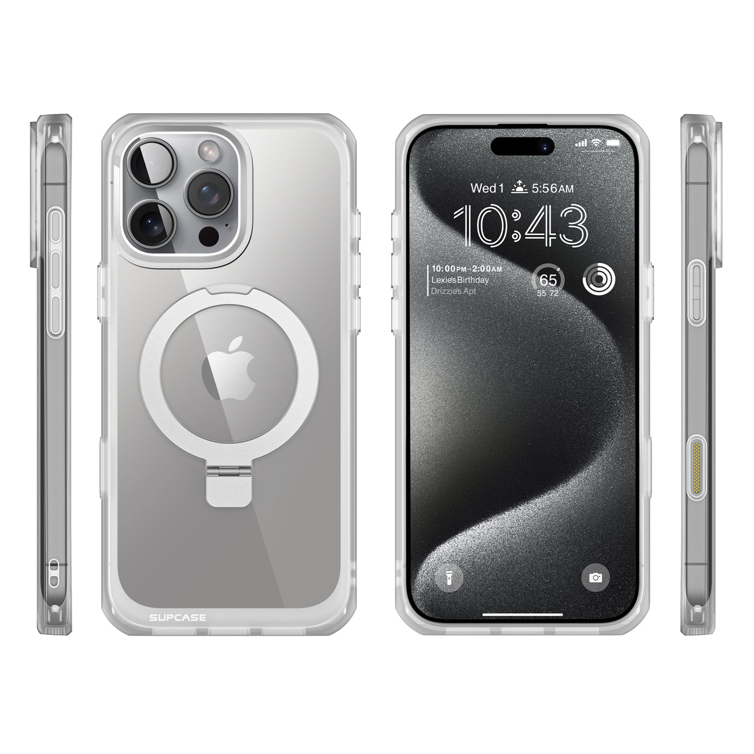 SUPCASE UB Mag Stand iPhone 16 Pro Max 系列 軍規防摔殼，附帶磁吸支架和相機按鍵 透明色