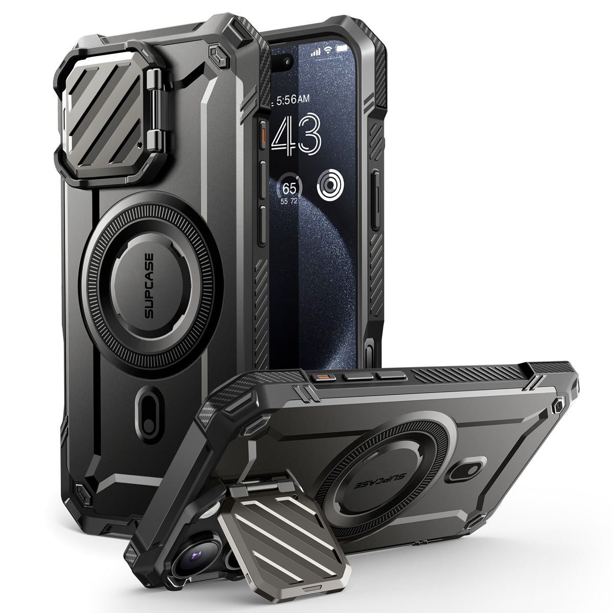 SUPCASE UB Mag XT探索者 iPhone 16 Pro Max 系列 軍規防摔殼，附鏡頭蓋支架，型號 CS2 黑