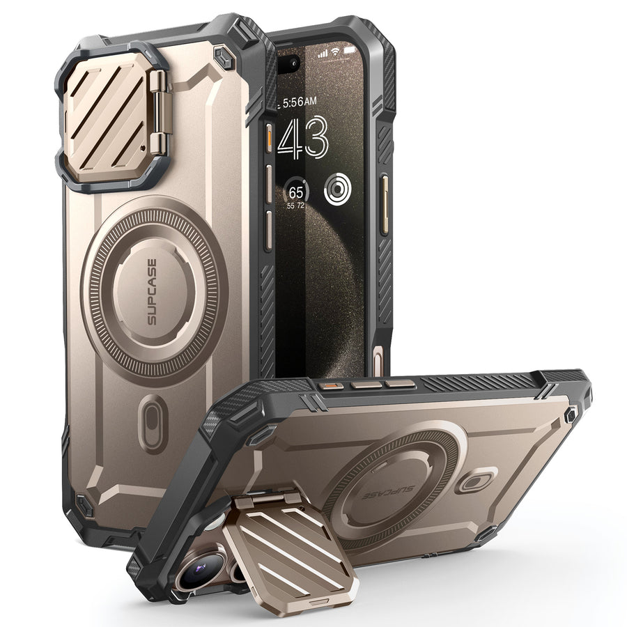 SUPCASE UB Mag XT探索者 iPhone 16 Pro Max 系列 軍規防摔殼，附鏡頭蓋支架，型號 CS2 玫瑰金