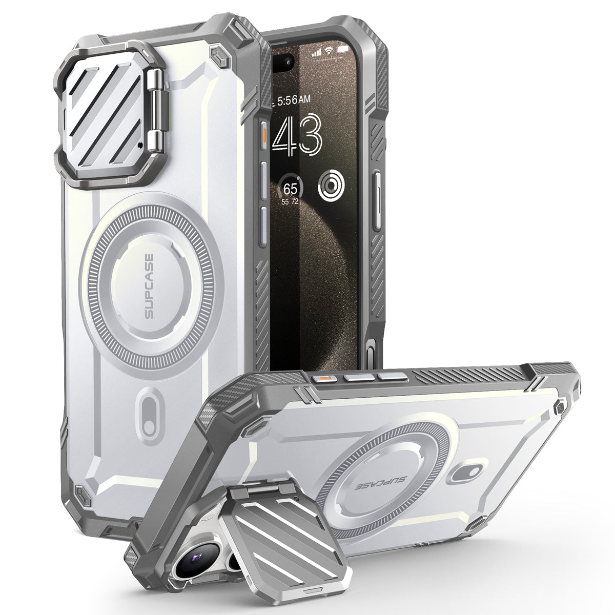 SUPCASE UB Mag XT探索者 iPhone 16 Pro Max 系列 軍規防摔殼，附鏡頭蓋支架，型號 CS2 白色