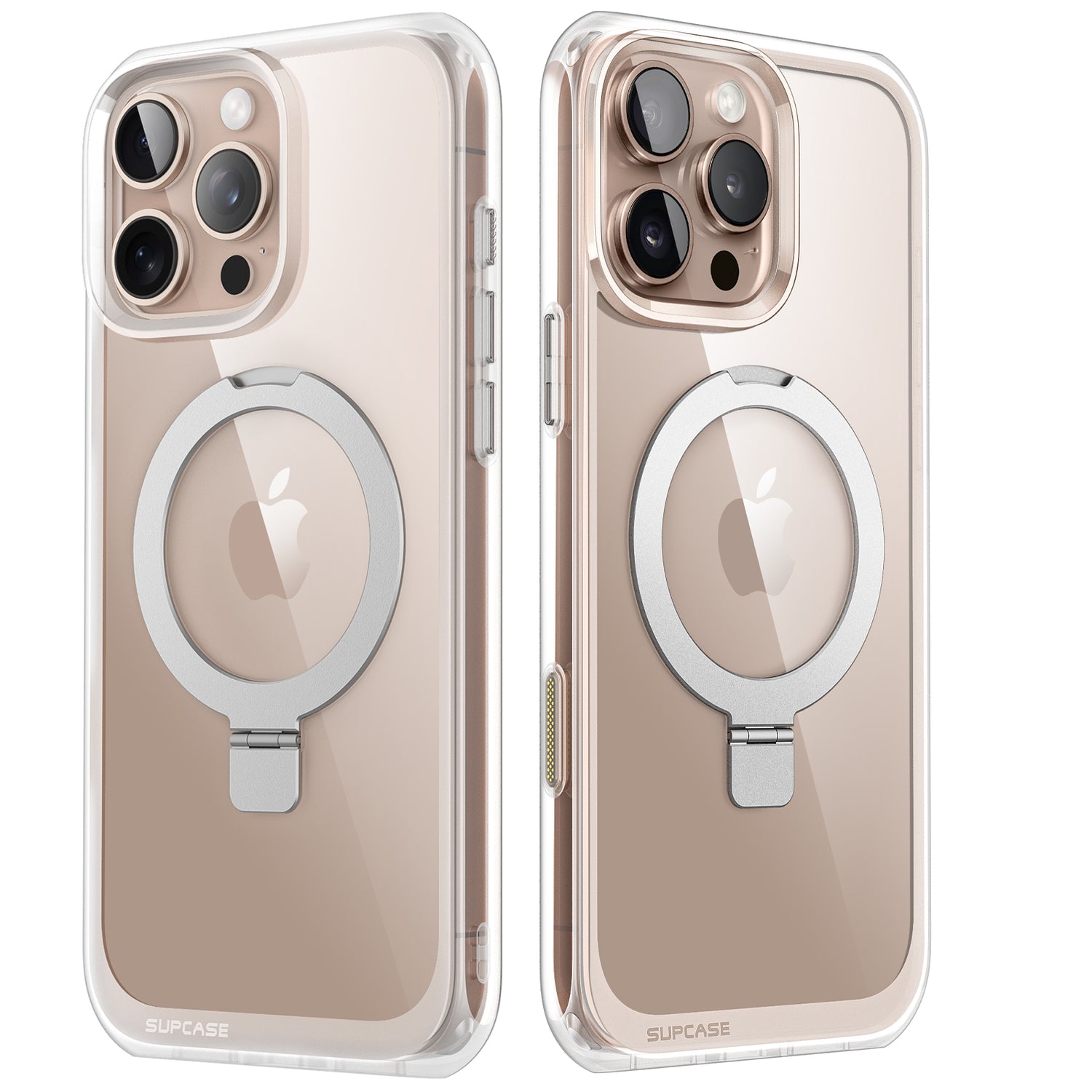 SUPCASE UB Mag Stand iPhone 16 Pro 系列 軍規防摔殼，附帶磁吸支架和相機按鍵 透明色