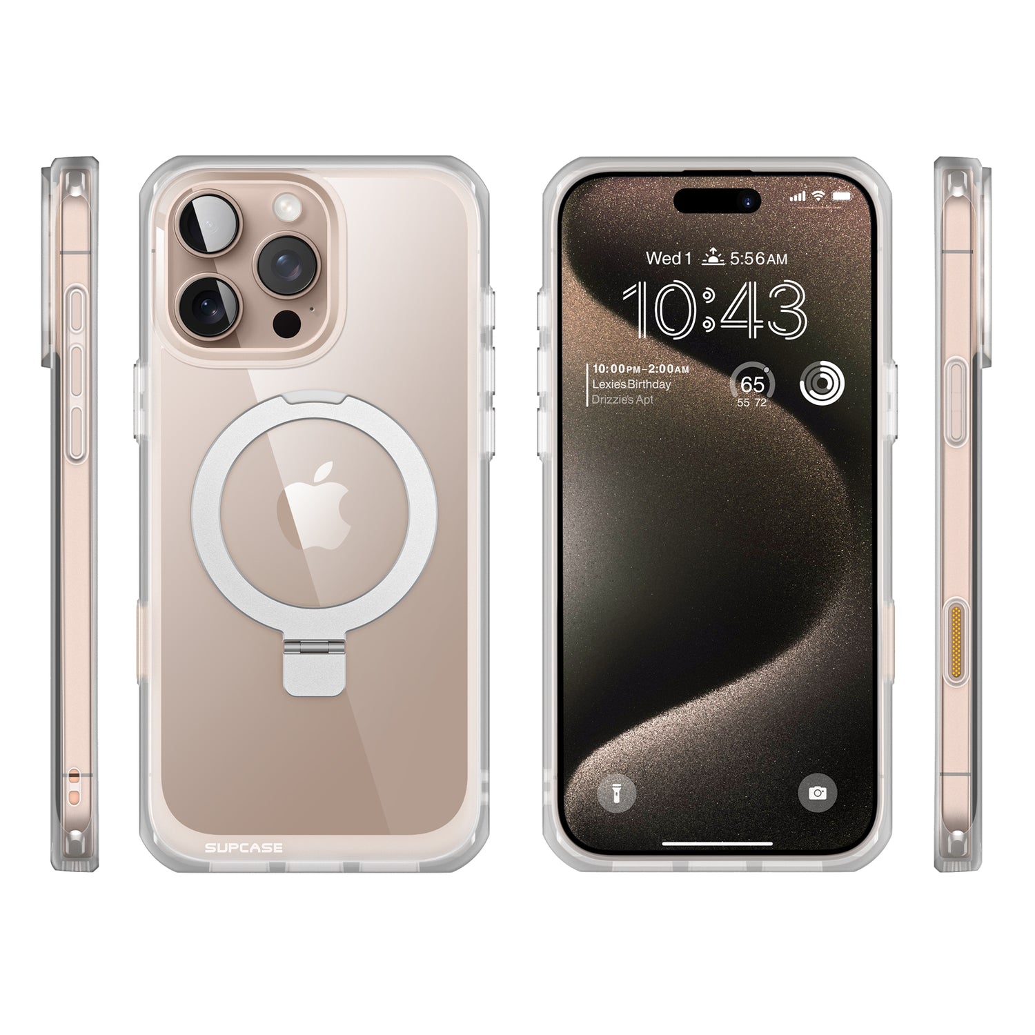 SUPCASE UB Mag Stand iPhone 16 Pro 系列 軍規防摔殼,附帶磁吸支架和相機按鍵 透明色