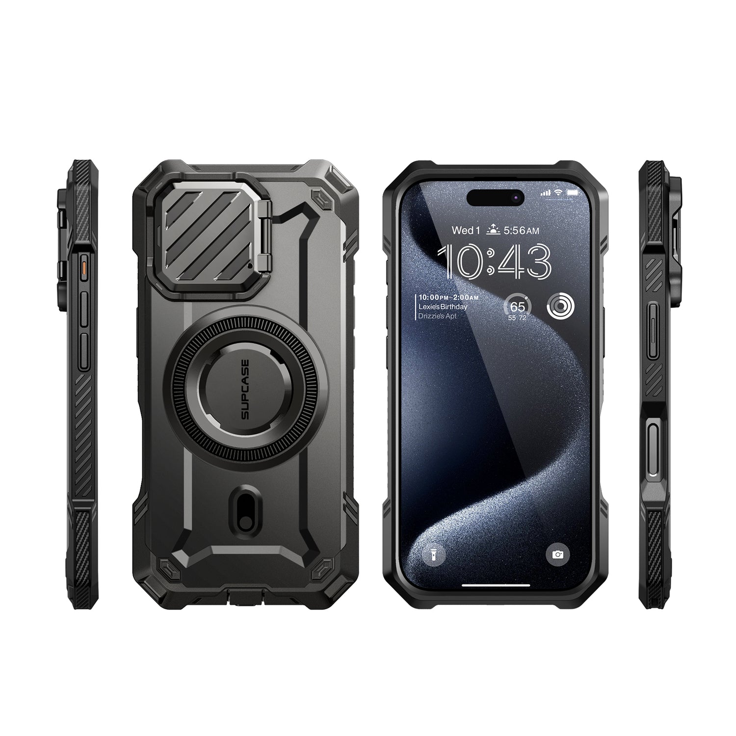 SUPCASE UB Mag XT探索者 iPhone 16 Pro 系列 軍規防摔殼，附鏡頭蓋支架，型號 CS2 黑色