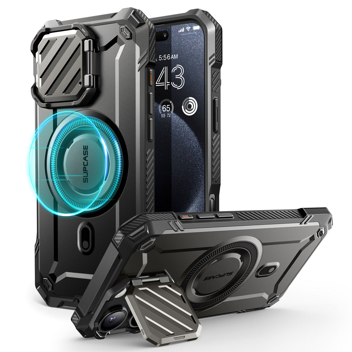 SUPCASE UB Mag XT探索者 iPhone 16 Pro 系列 軍規防摔殼，附鏡頭蓋支架，型號 CS2 黑色
