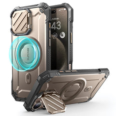 SUPCASE UB Mag XT探索者 iPhone 16 Pro 系列 軍規防摔殼，附鏡頭蓋支架，型號 CS2 玫瑰金