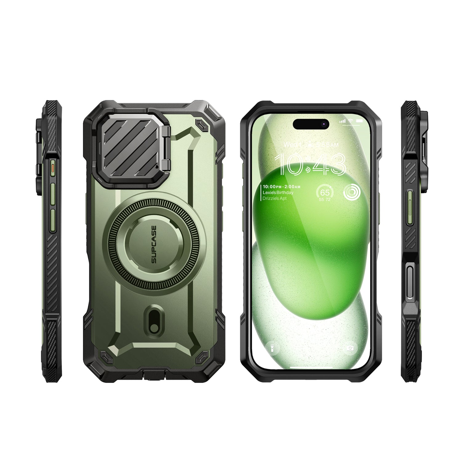 SUPCASE UB Mag XT探索者 iPhone 16 Pro 系列 軍規防摔殼，附鏡頭蓋支架，型號 CS2 抹茶綠