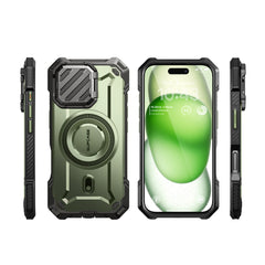 SUPCASE UB Mag XT探索者 iPhone 16 Pro 系列 軍規防摔殼，附鏡頭蓋支架，型號 CS2 抹茶綠